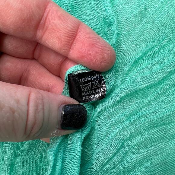 Teal Green Poly Scarf - Picture 6 of 8